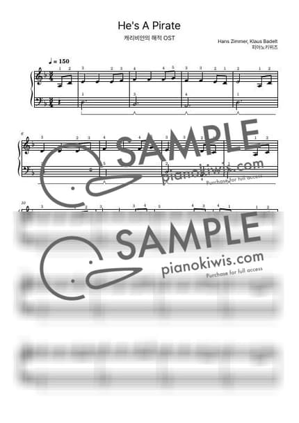 Score > He's A Pirate / Beginner - Hans Zimmer · Pirates of the Caribbean OST by PianoKiwis Sheet music image-0