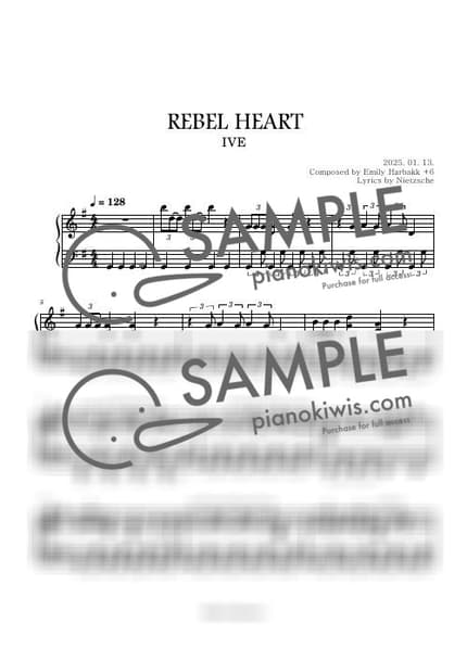 Score > REBEL HEART / Intermediate - IVE by Boknowa Sheet music image-0