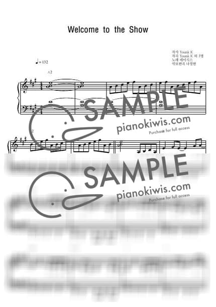 Score > Welcome to the Show / 연주버젼 - DAY6 by 나건반 Sheet music image-0