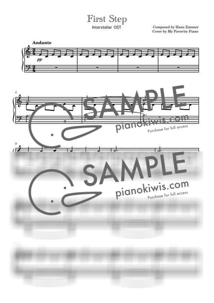 Score > First Step / Advanced - Hans Zimmer · Interstellar OST by My Favorite Piano Sheet music image-0