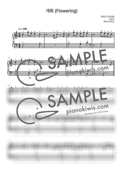 Score > Flowering / Beginner - LUCY by PianoKiwis Sheet music image-0