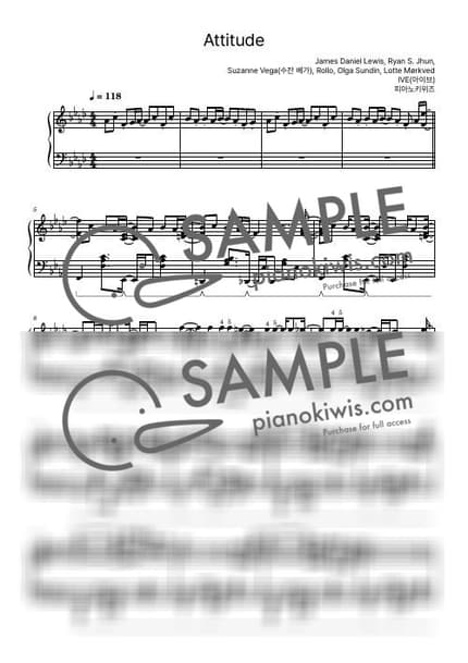 악보 > ATTITUDE - IVE by 피아노키위즈 악보 이미지-0
